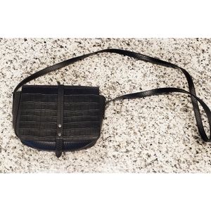 Express Black Faux Leather Pattern Crossbo…